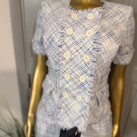 Nine West Blue and White Tweed Skirt Set - Picture 4 of 10